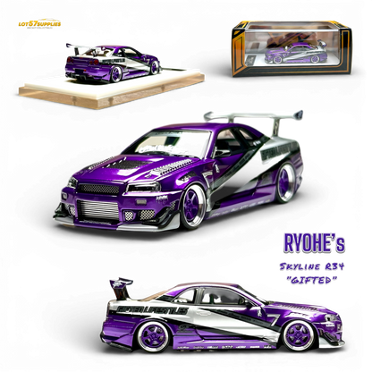 404ERROR x LOT 57 RYOHE's Skyline R34 "GIFTED" Resin 1:64